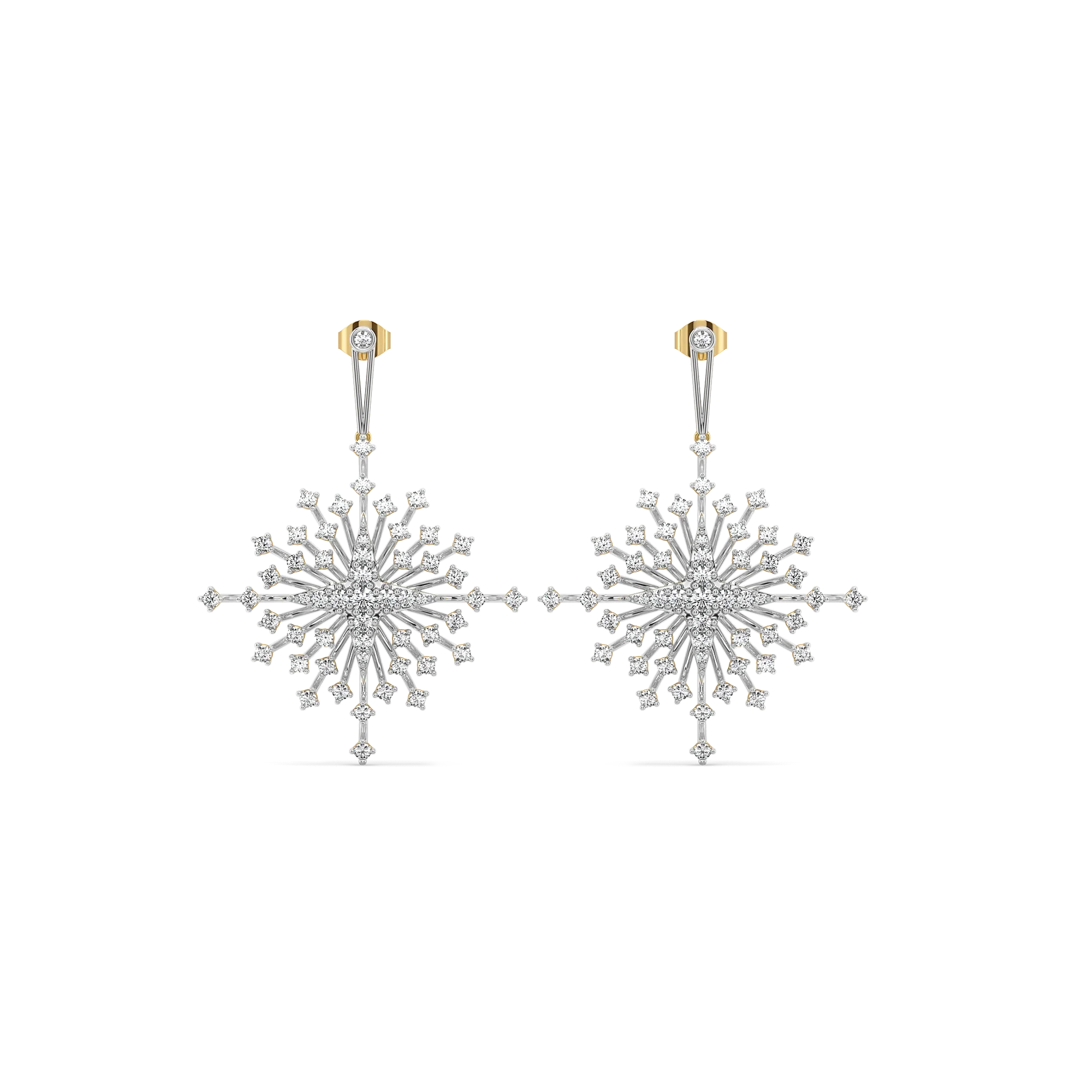 Afterlight Bloom - Pure Gold Lab Diamond Drop Earrings Main image