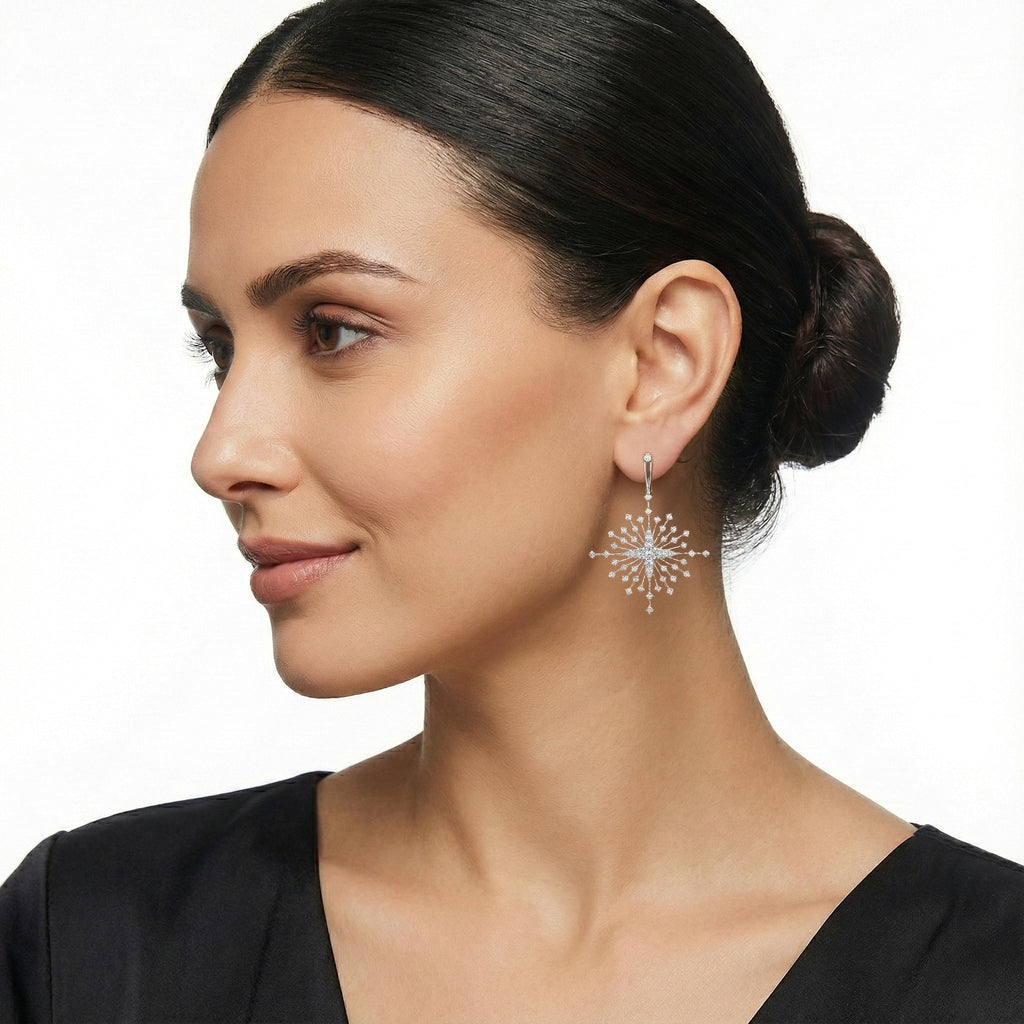 Afterlight Bloom - Pure Gold Lab Diamond Drop Earrings