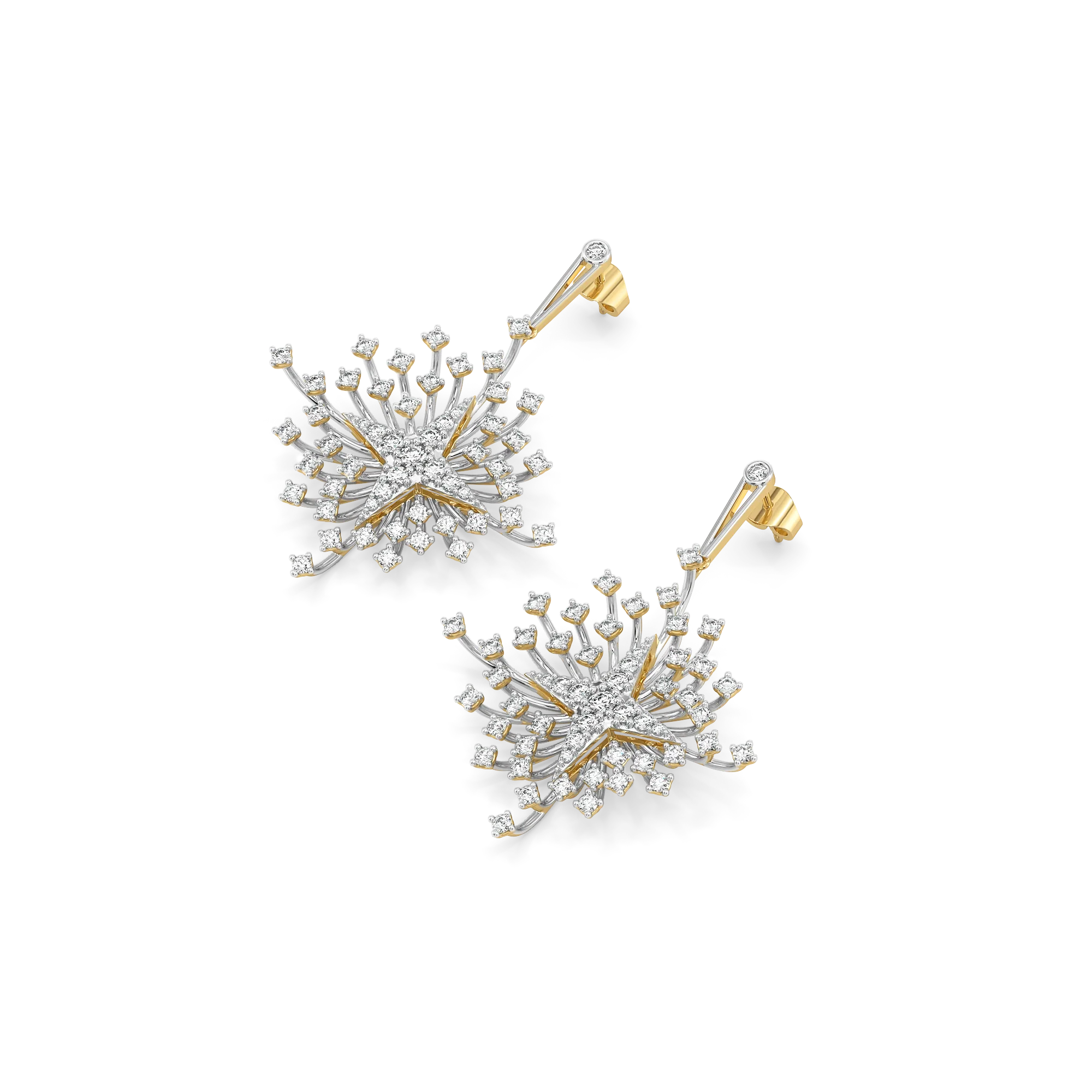 Afterlight Bloom - Pure Gold Lab Diamond Drop Earrings