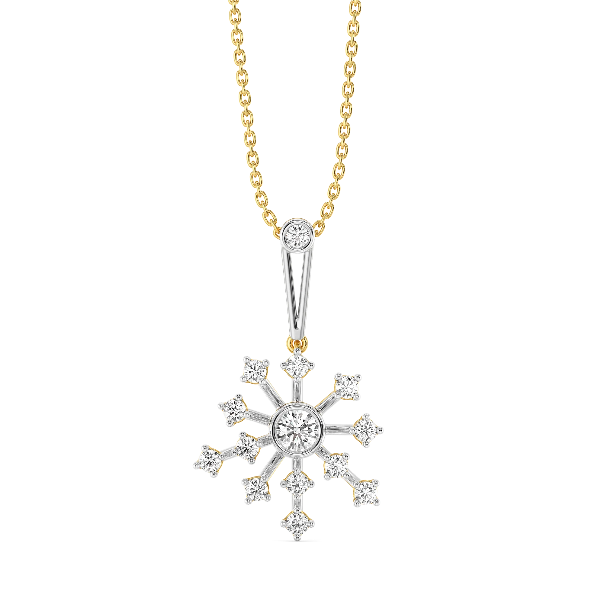 Twilight Flicker - Pure Gold Lab Diamond Pendant