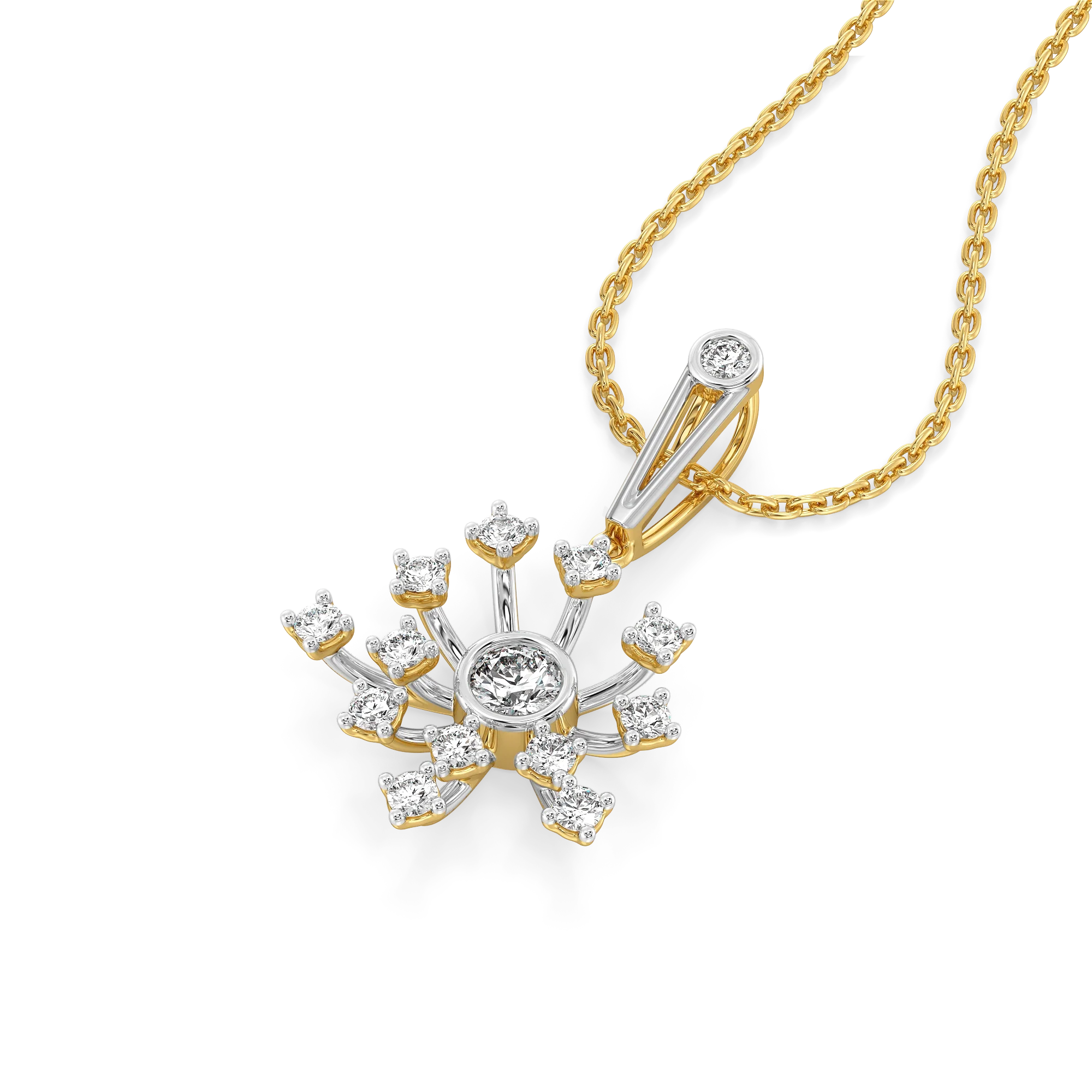 Twilight Flicker - Pure Gold Lab Diamond Pendant