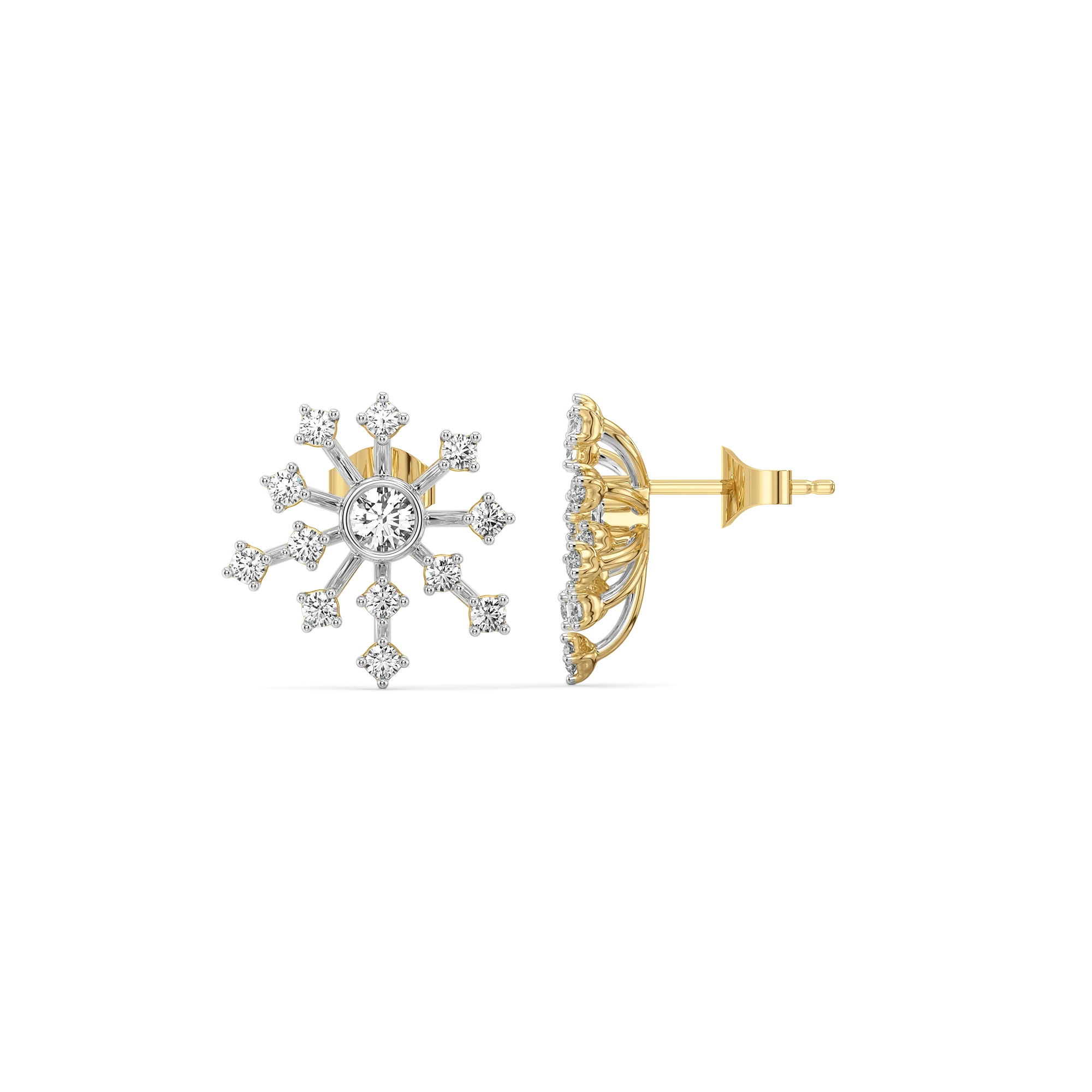 Twilight Flicker - Pure Gold Lab Diamond Stud Earrings