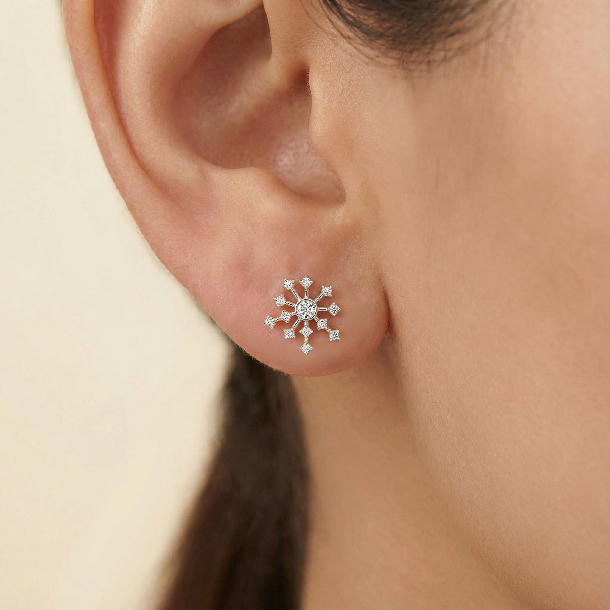 Twilight Flicker - Pure Gold Lab Diamond Stud Earrings Secondary image