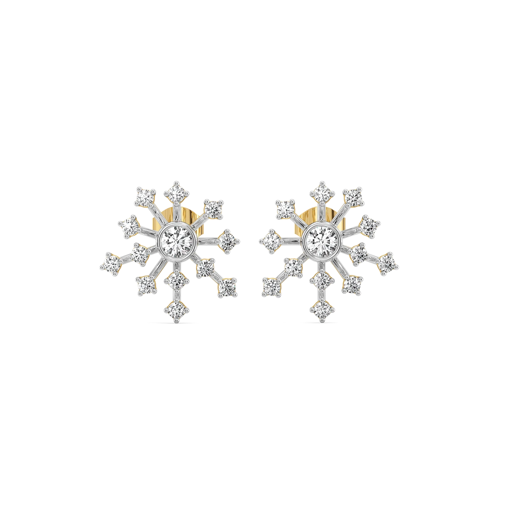Twilight Flicker - Pure Gold Lab Diamond Stud Earrings