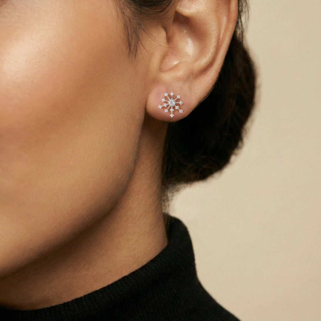 Twilight Flicker - Pure Gold Lab Diamond Stud Earrings
