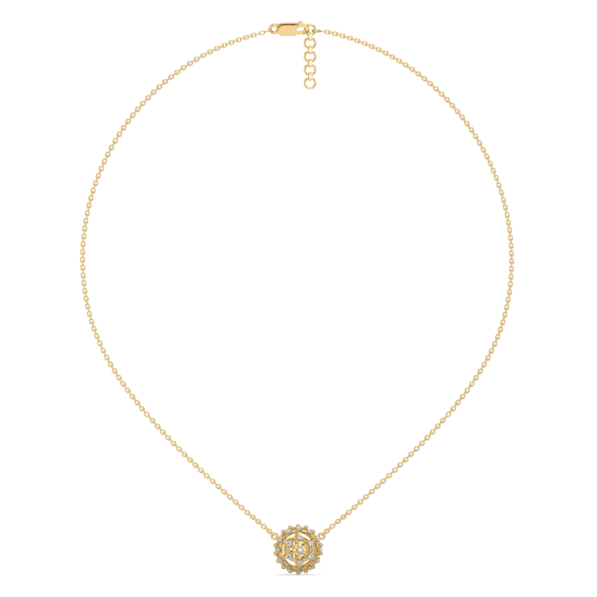 Classic Compass - Lab Diamond Pendant Necklace