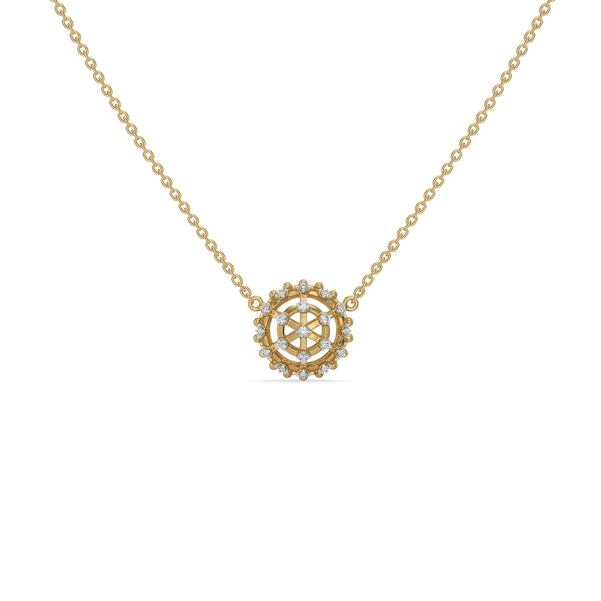 Classic Compass - Lab Diamond Pendant Necklace