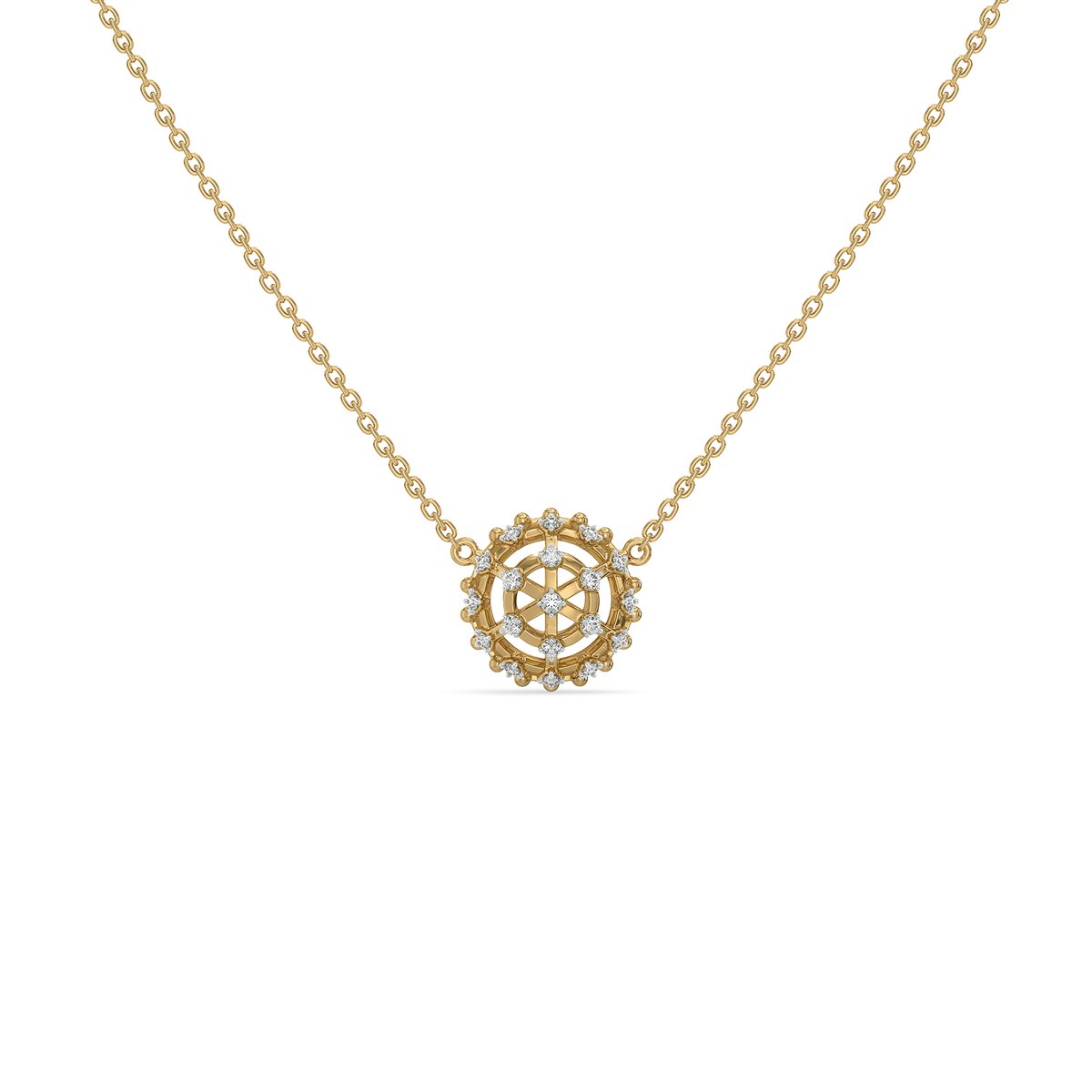 Classic Compass - Lab Diamond Pendant Necklace
