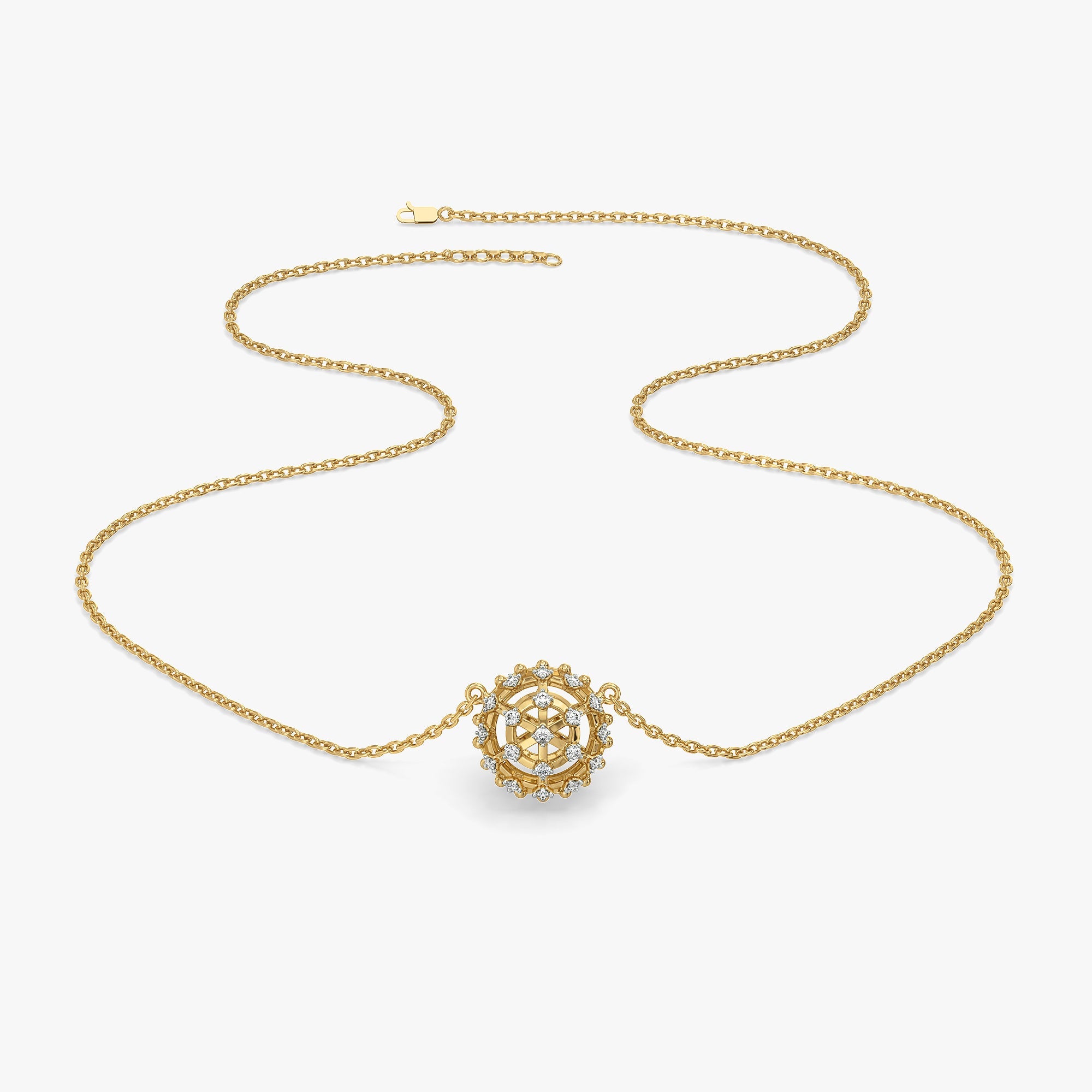 Classic Compass - Lab Diamond Pendant Necklace