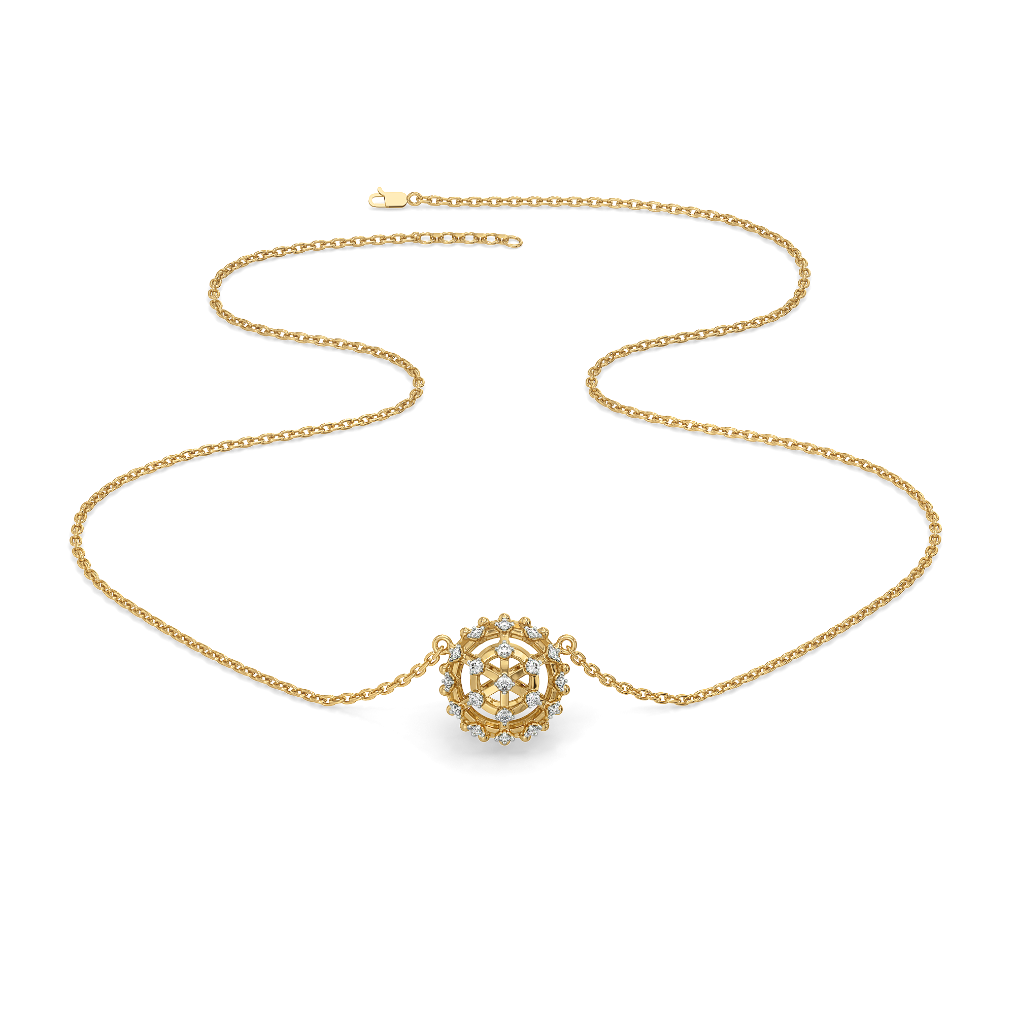 Classic Compass - Lab Diamond Pendant Necklace