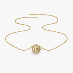 Classic Compass - Lab Diamond Pendant Necklace