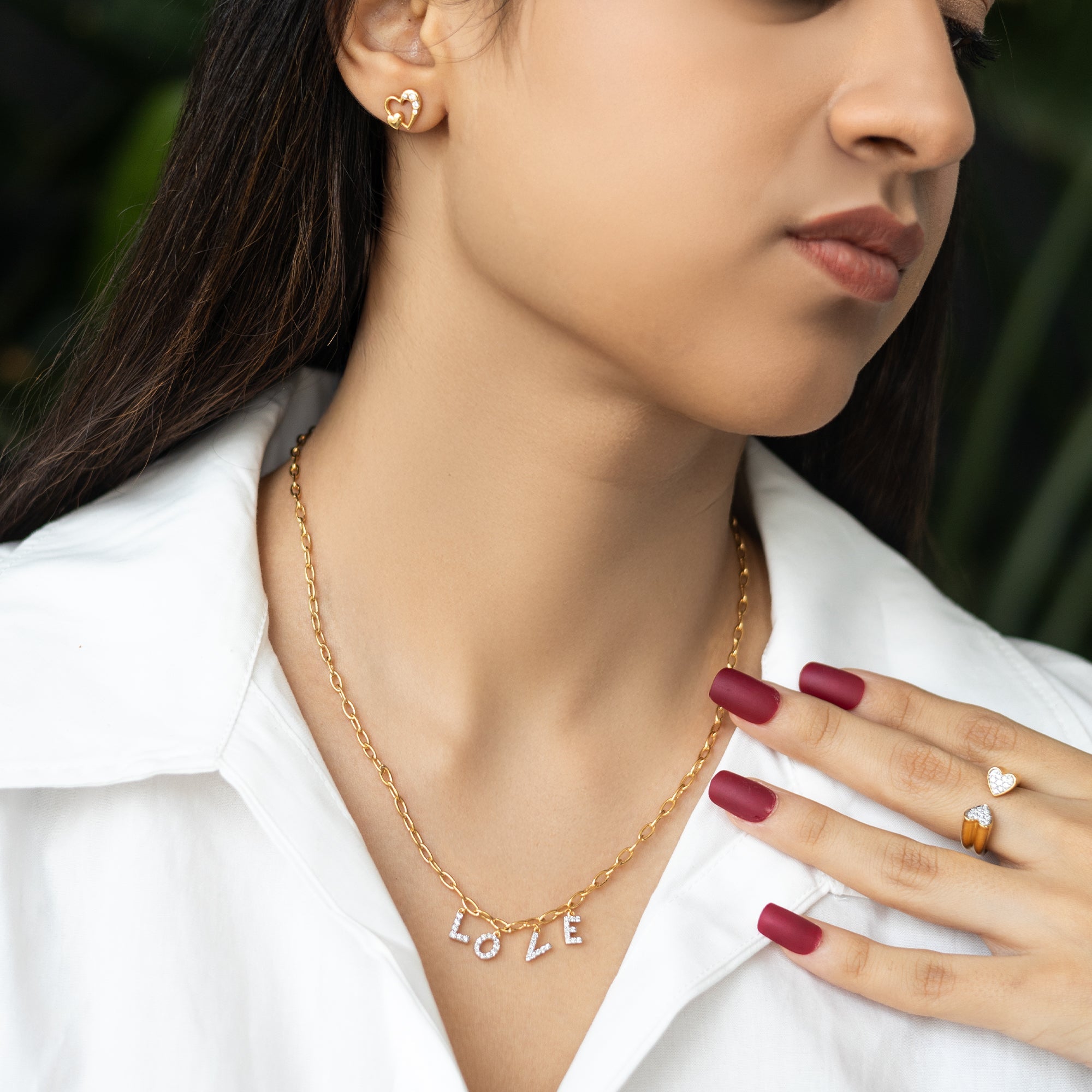 Endless Love Letter - Lab Diamond Charm Necklace Main image