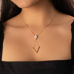 Diamond Arc - Lab Diamond Lariat Necklace