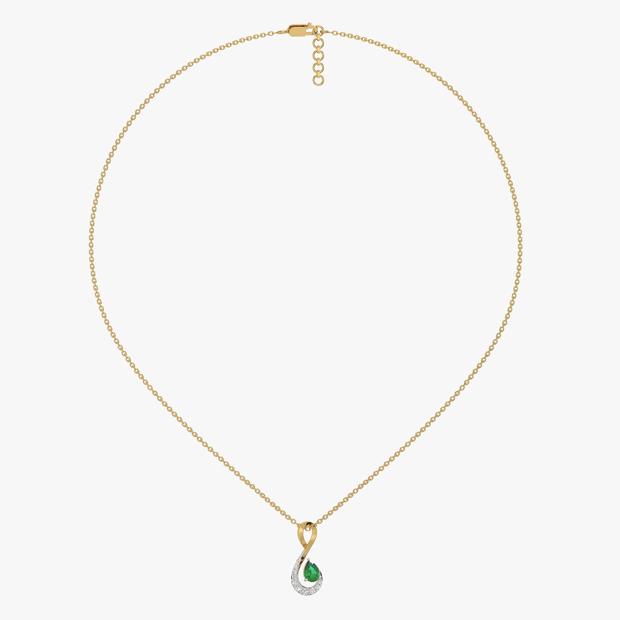 Melody of Emeralds - Lab Diamond Pendant Necklace