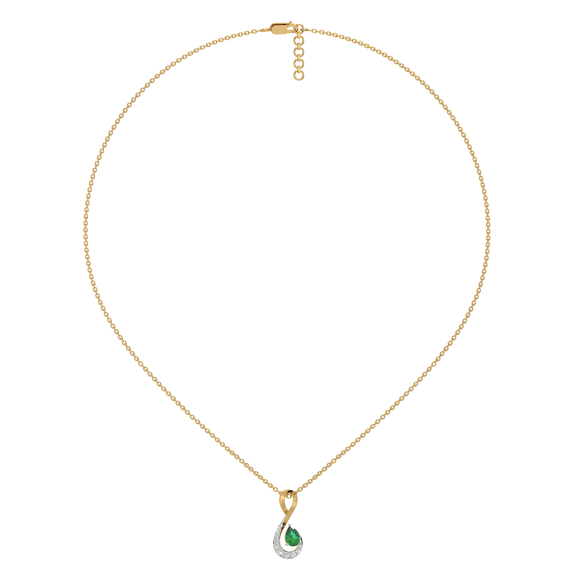 Melody of Emeralds - Lab Diamond Pendant Necklace