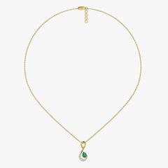 Melody of Emeralds - Lab Diamond Pendant Necklace
