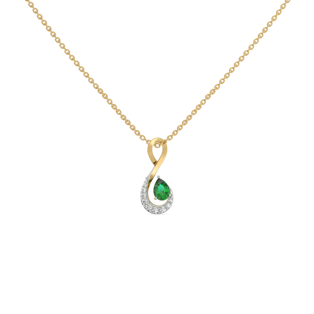 Melody of Emeralds - Lab Diamond Pendant Necklace