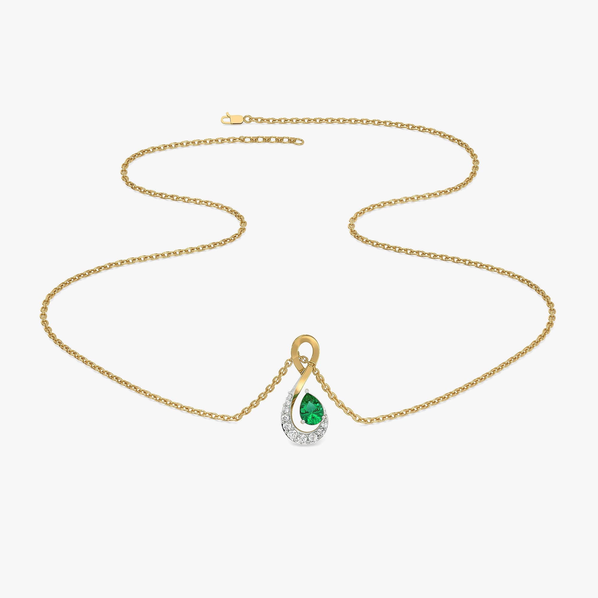 Melody of Emeralds - Lab Diamond Pendant Necklace