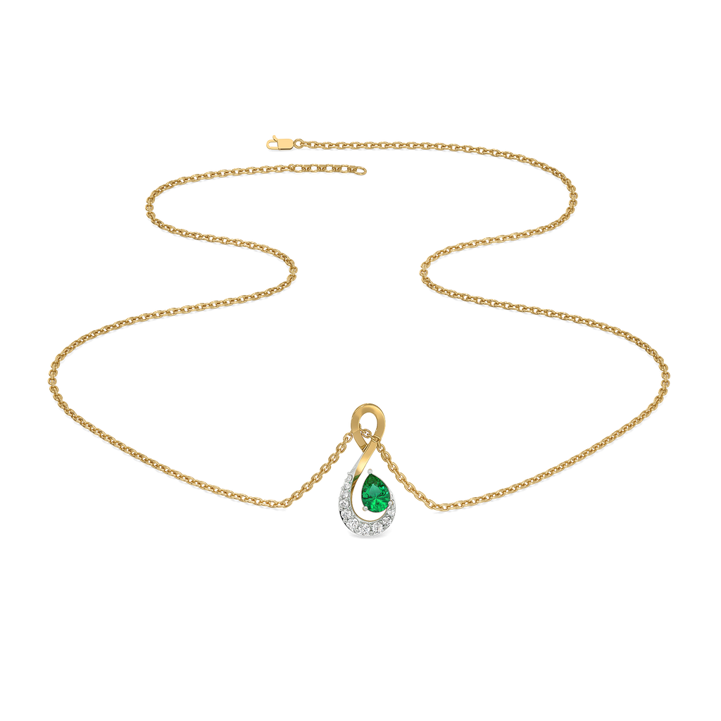 Melody of Emeralds - Lab Diamond Pendant Necklace