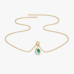 Melody of Emeralds - Lab Diamond Pendant Necklace