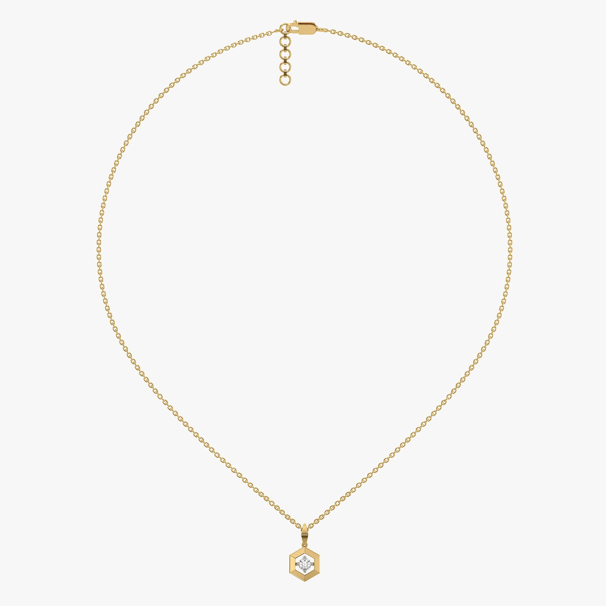 Hexa Solitaire - Lab Diamond Pendant Necklace