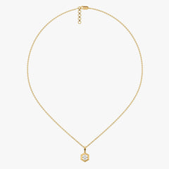 Hexa Solitaire - Lab Diamond Pendant Necklace