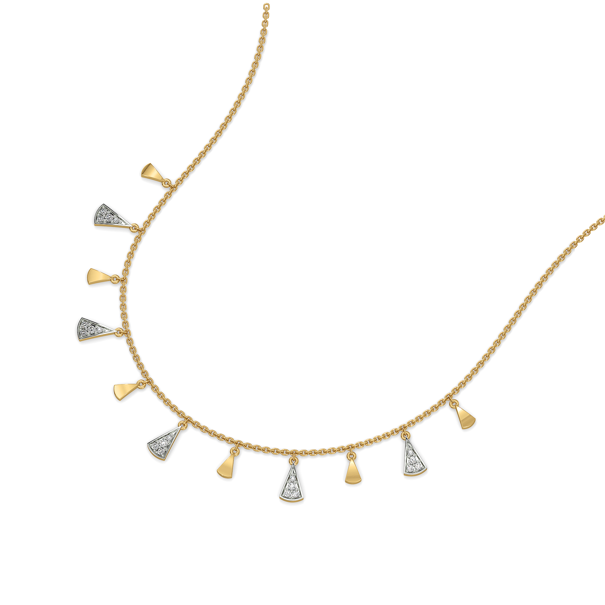 Edgy Elegance - Lab Diamond Necklace