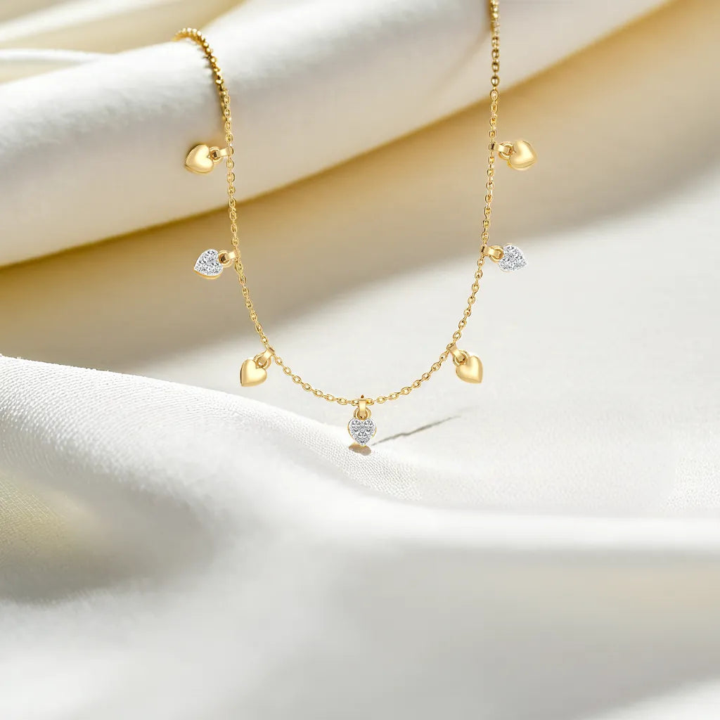 Beating Heart - Lab Diamond Charm Necklace Main image