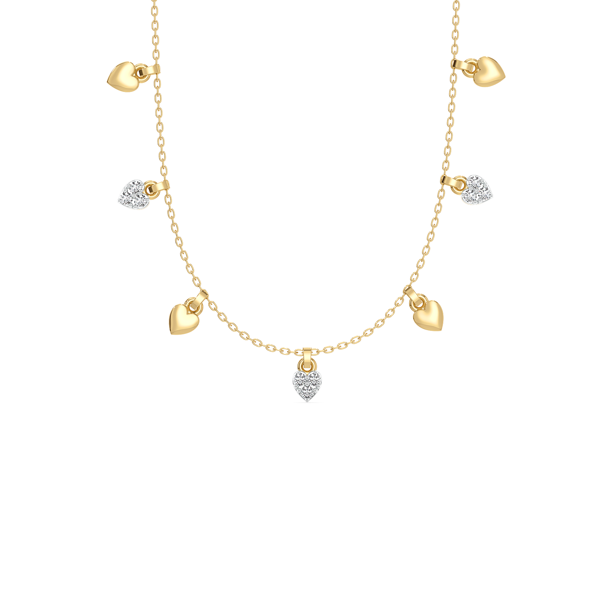 Beating Heart - Lab Diamond Charm Necklace