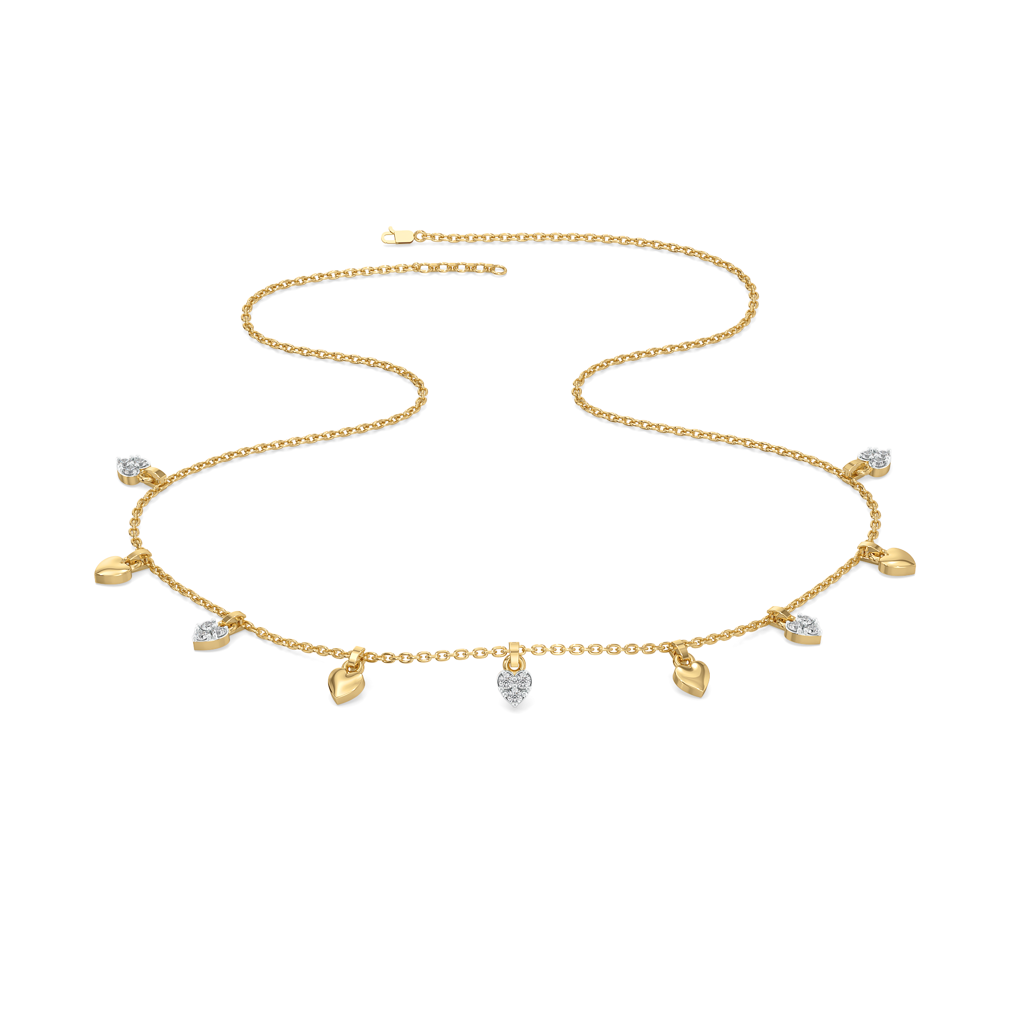 Beating Heart - Lab Diamond Charm Necklace