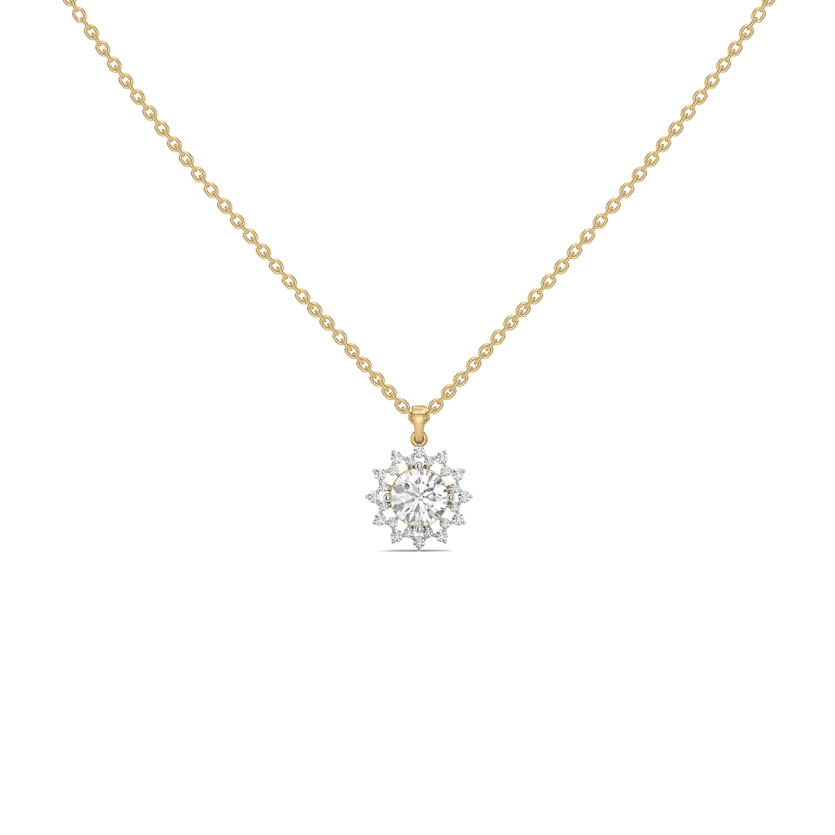 Day bloom - Lab Diamond Solitaire Necklace
