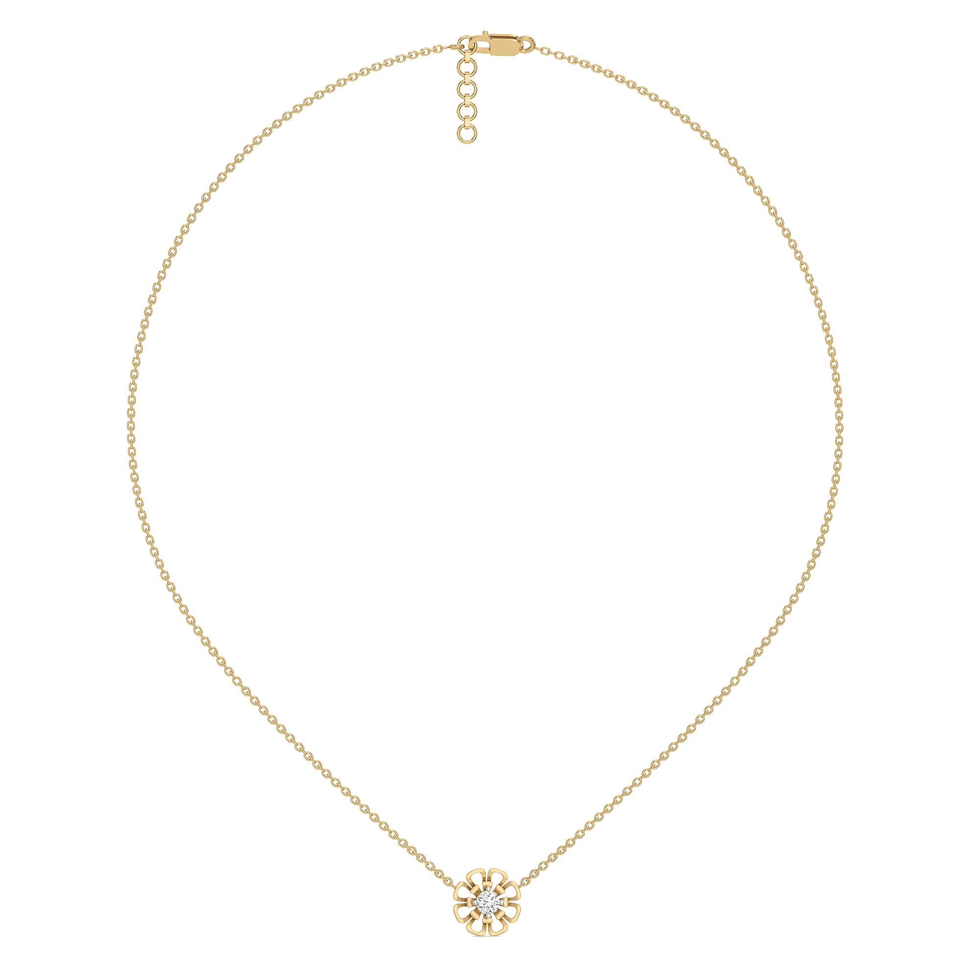 Golden Edge - Lab Diamond Solitaire Necklace