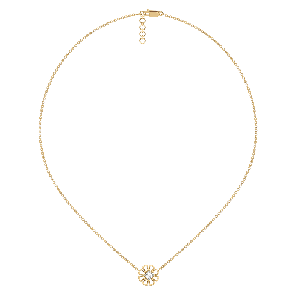 Golden Edge - Lab Diamond Solitaire Necklace
