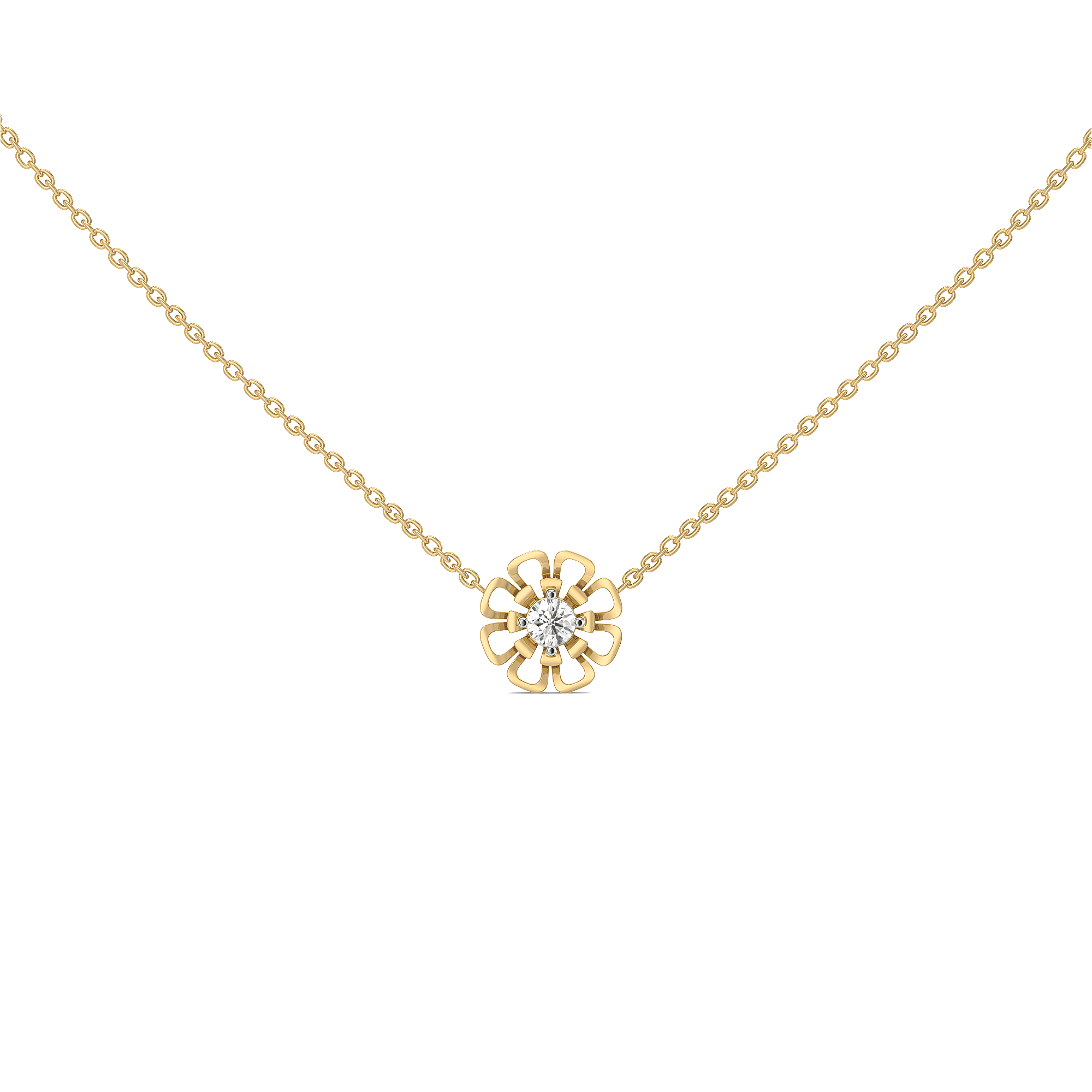 Golden Edge - Lab Diamond Solitaire Necklace Main image