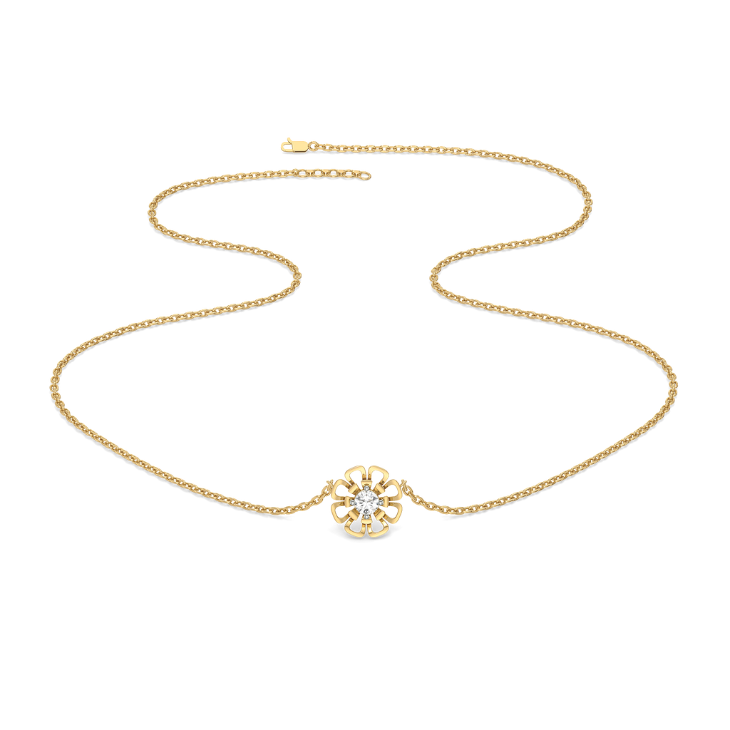 Golden Edge - Lab Diamond Solitaire Necklace