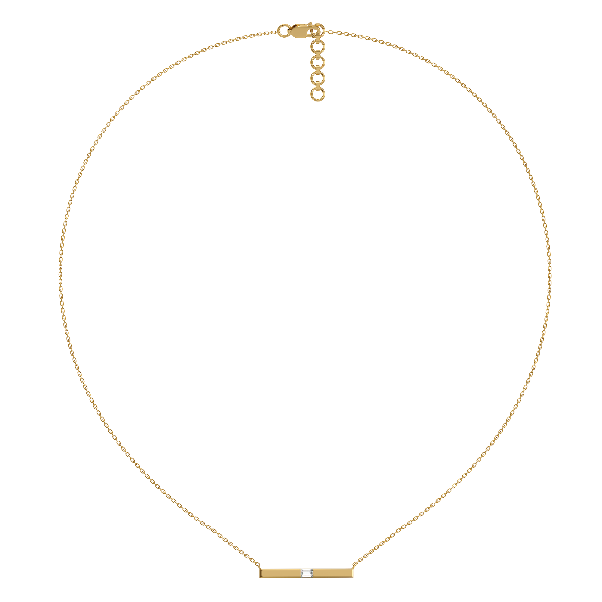 Modern Baguette - Lab Diamond Necklace