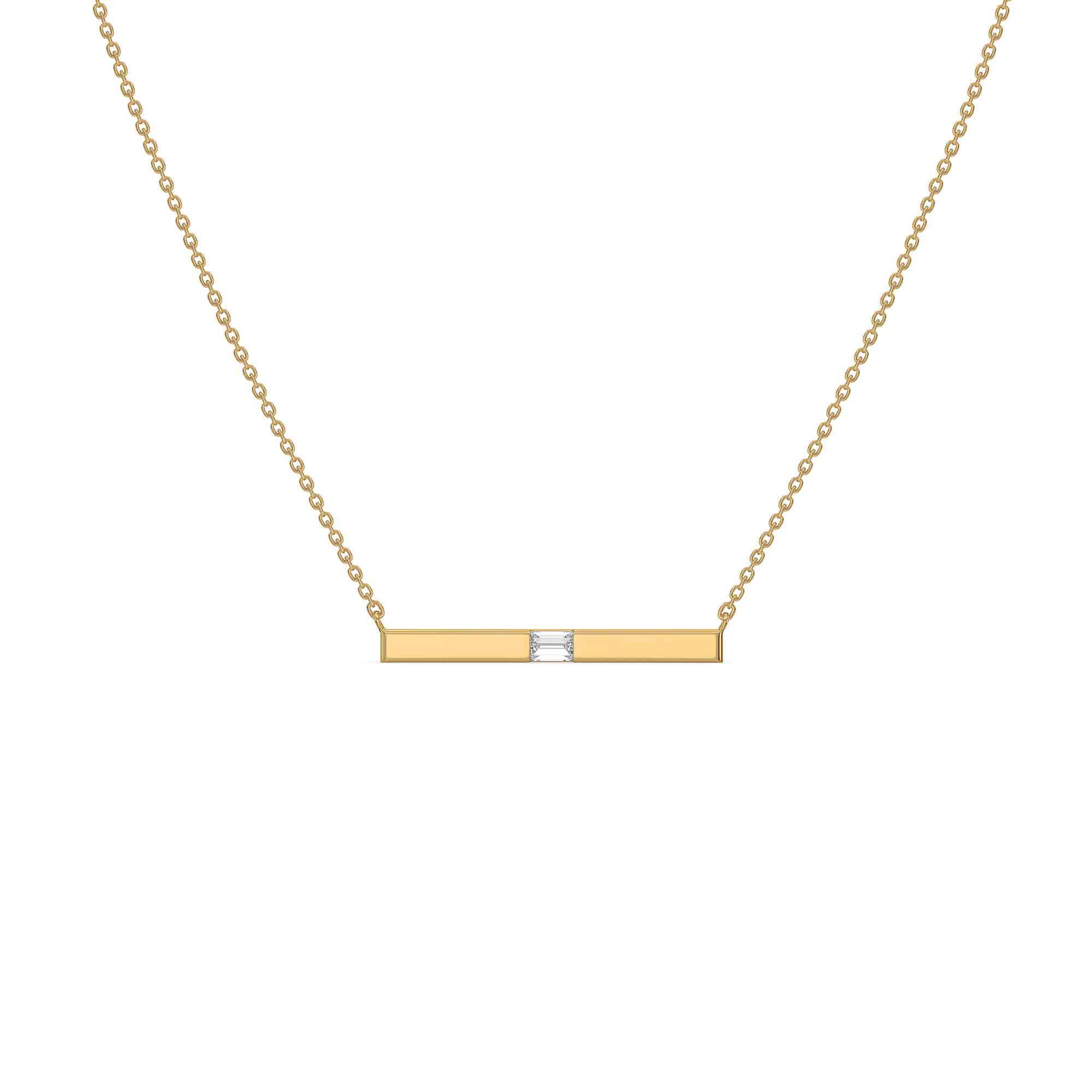 Modern Baguette - Lab Diamond Necklace Main image