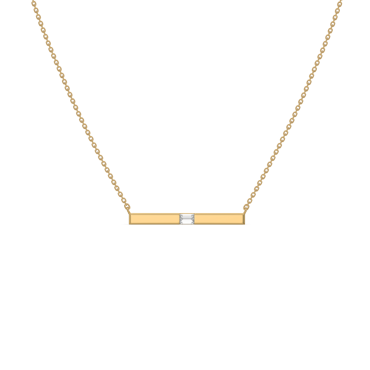 Modern Baguette - Lab Diamond Necklace