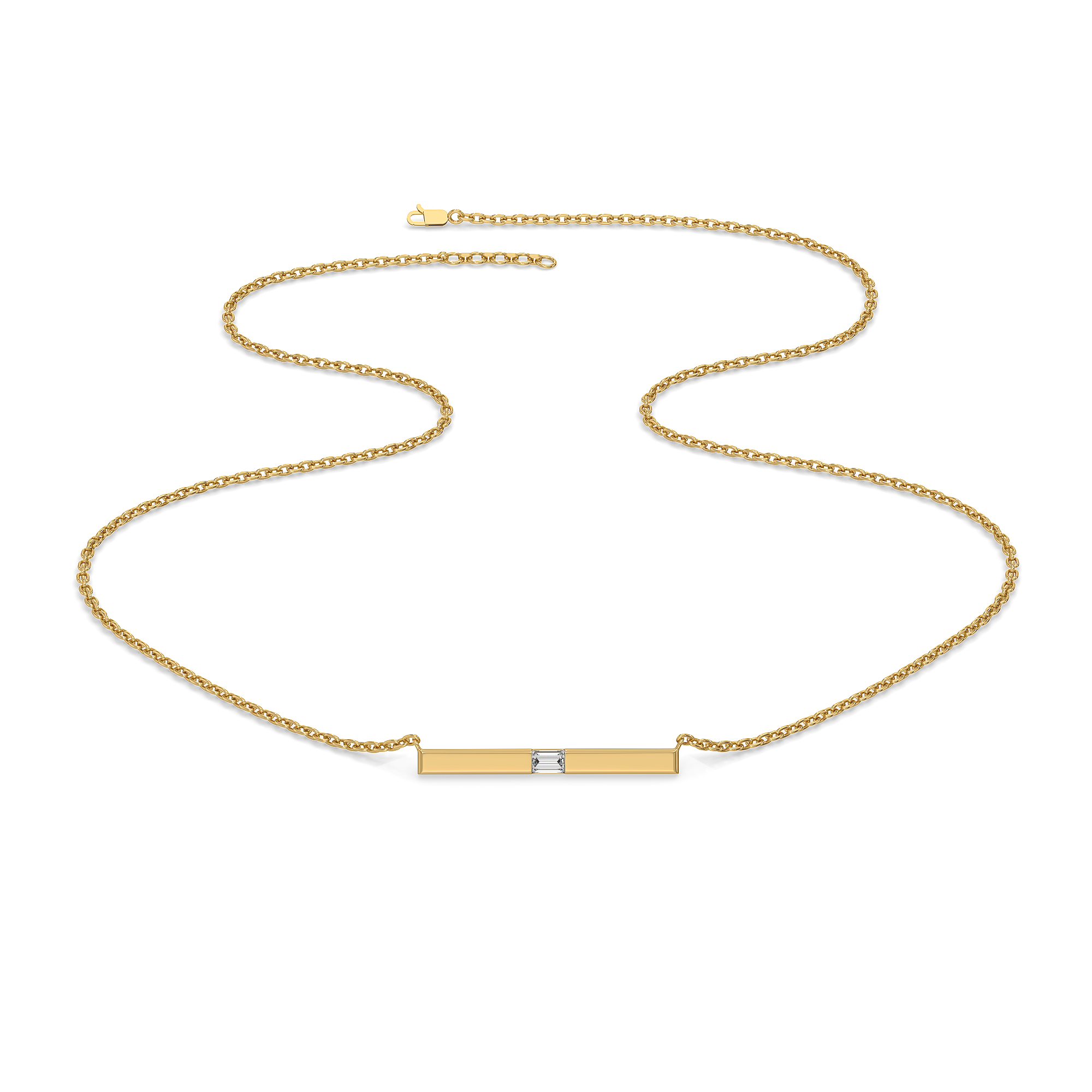 Modern Baguette - Lab Diamond Necklace