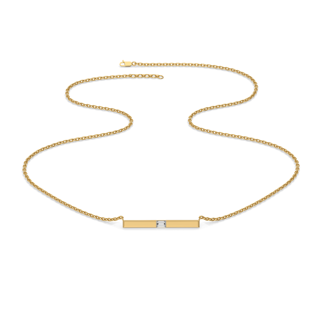 Modern Baguette - Lab Diamond Necklace