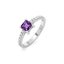 Regal Amethyst - Lab Diamond Square Ring