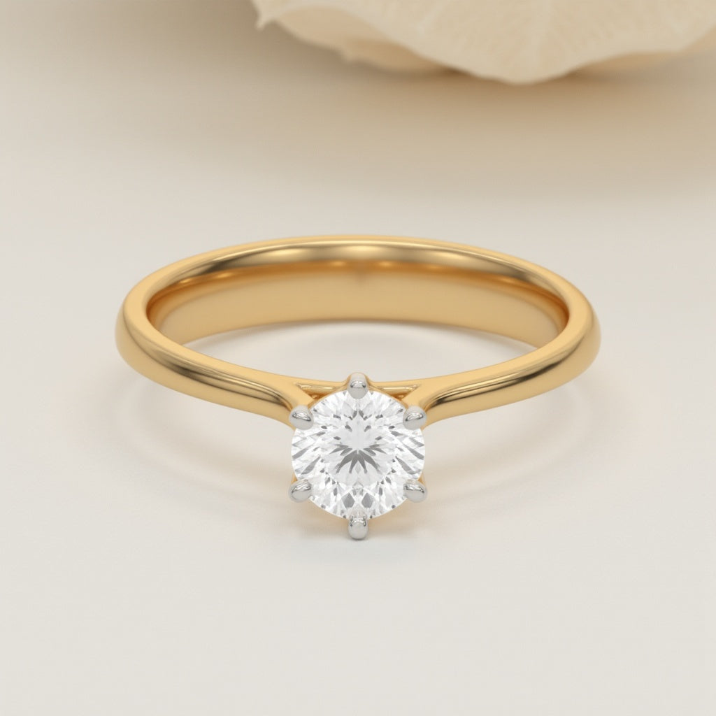 Golden Radiance - Lab Diamond Solitaire Ring