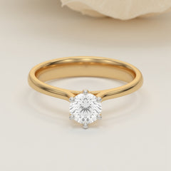 Golden Radiance - Lab Diamond Solitaire Ring