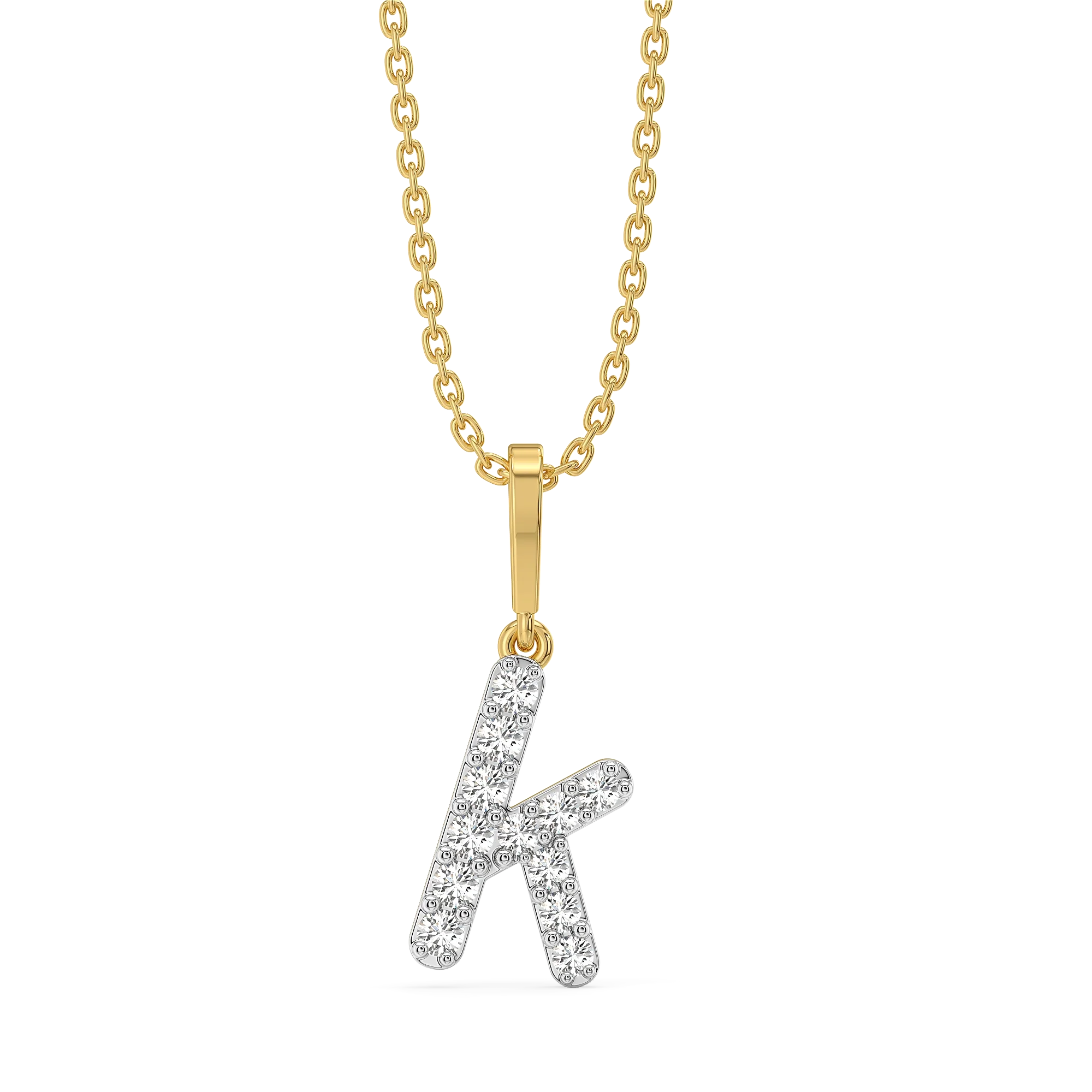 Keep Up K - Lab Diamond Alphabet Pendant Main image