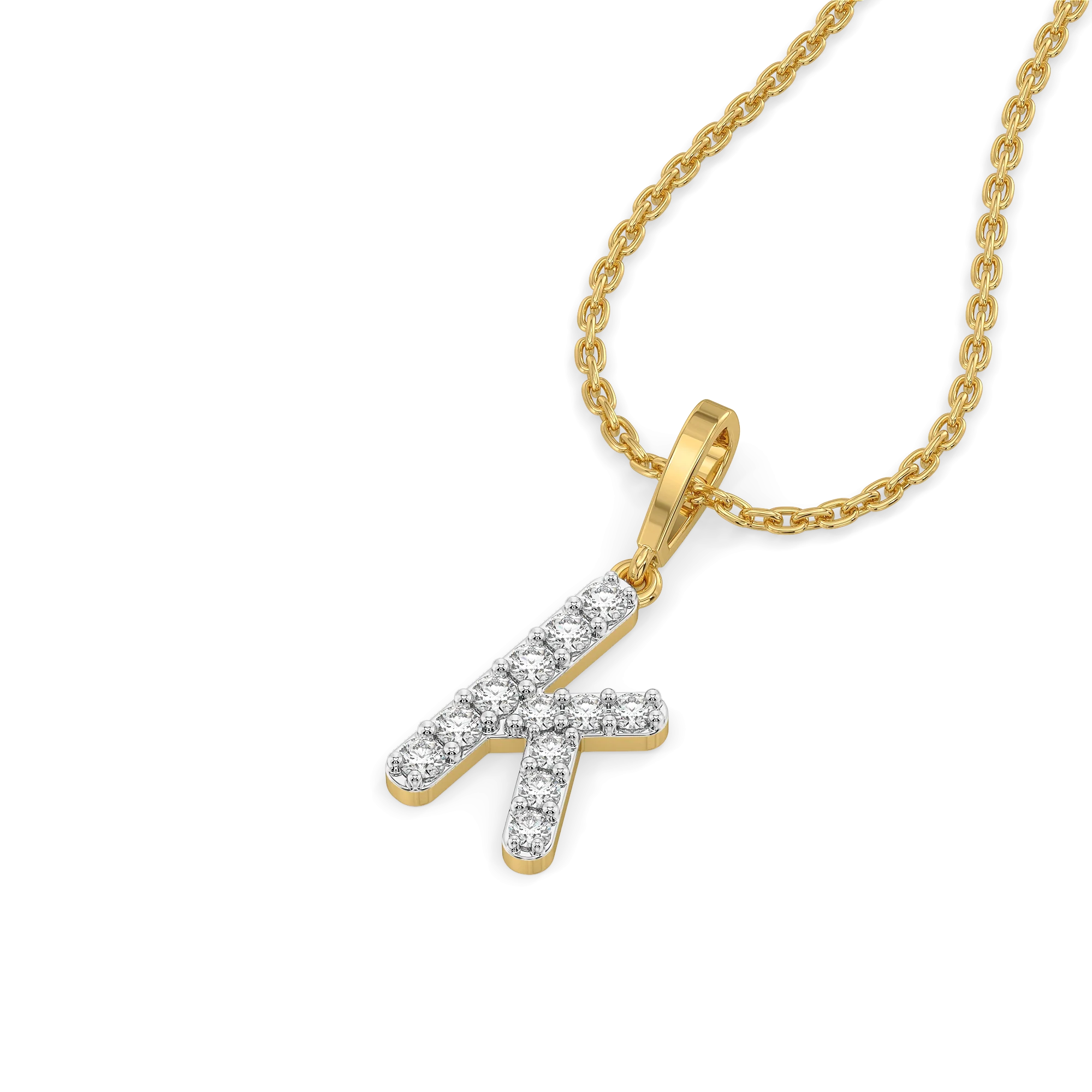 Keep Up K - Lab Diamond Alphabet Pendant