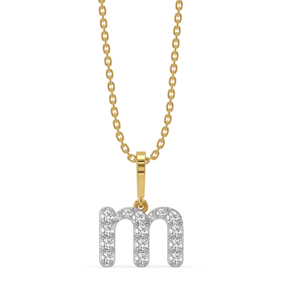 Magical M - Lab Diamond Alphabet Pendant