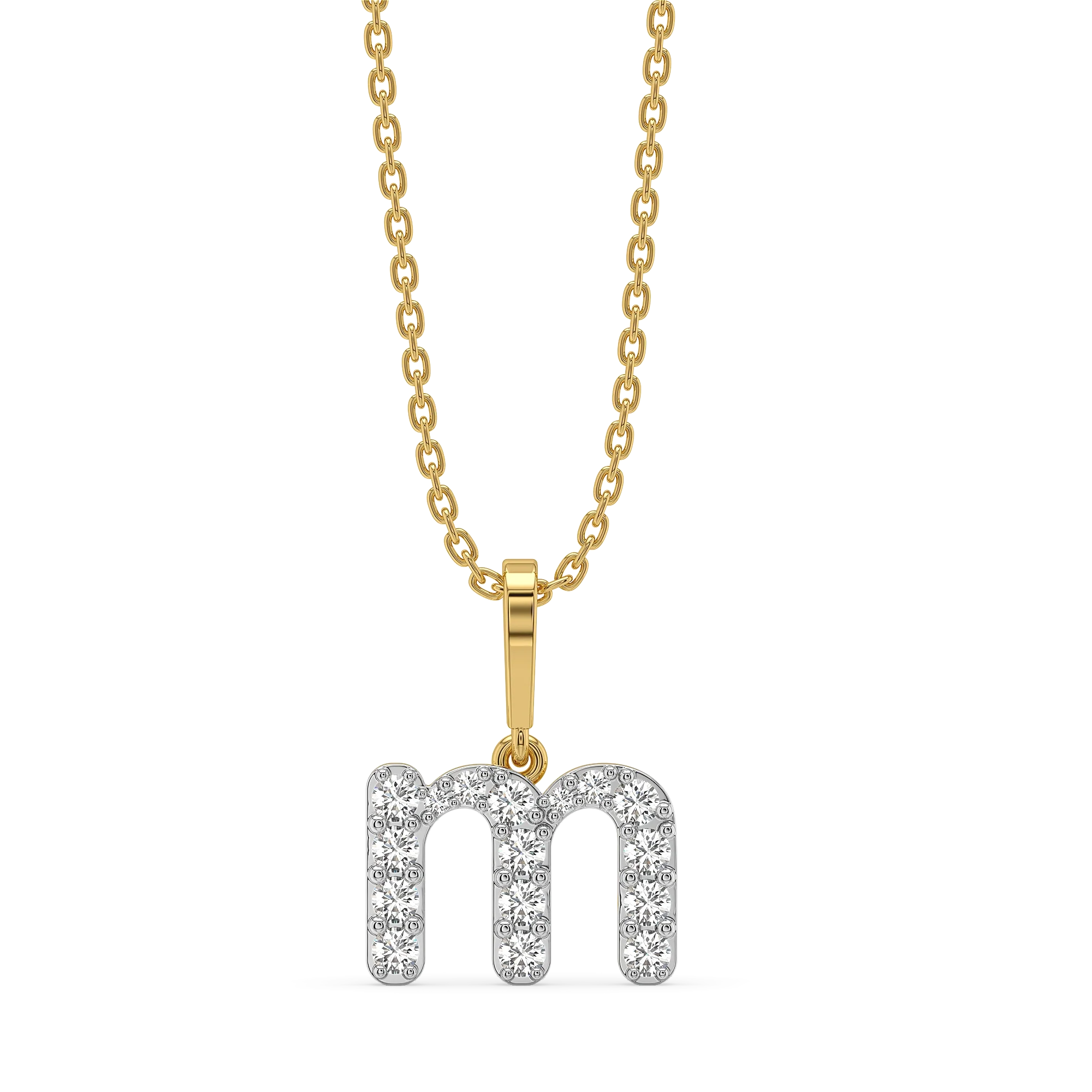 Magical M - Lab Diamond Alphabet Pendant Main image