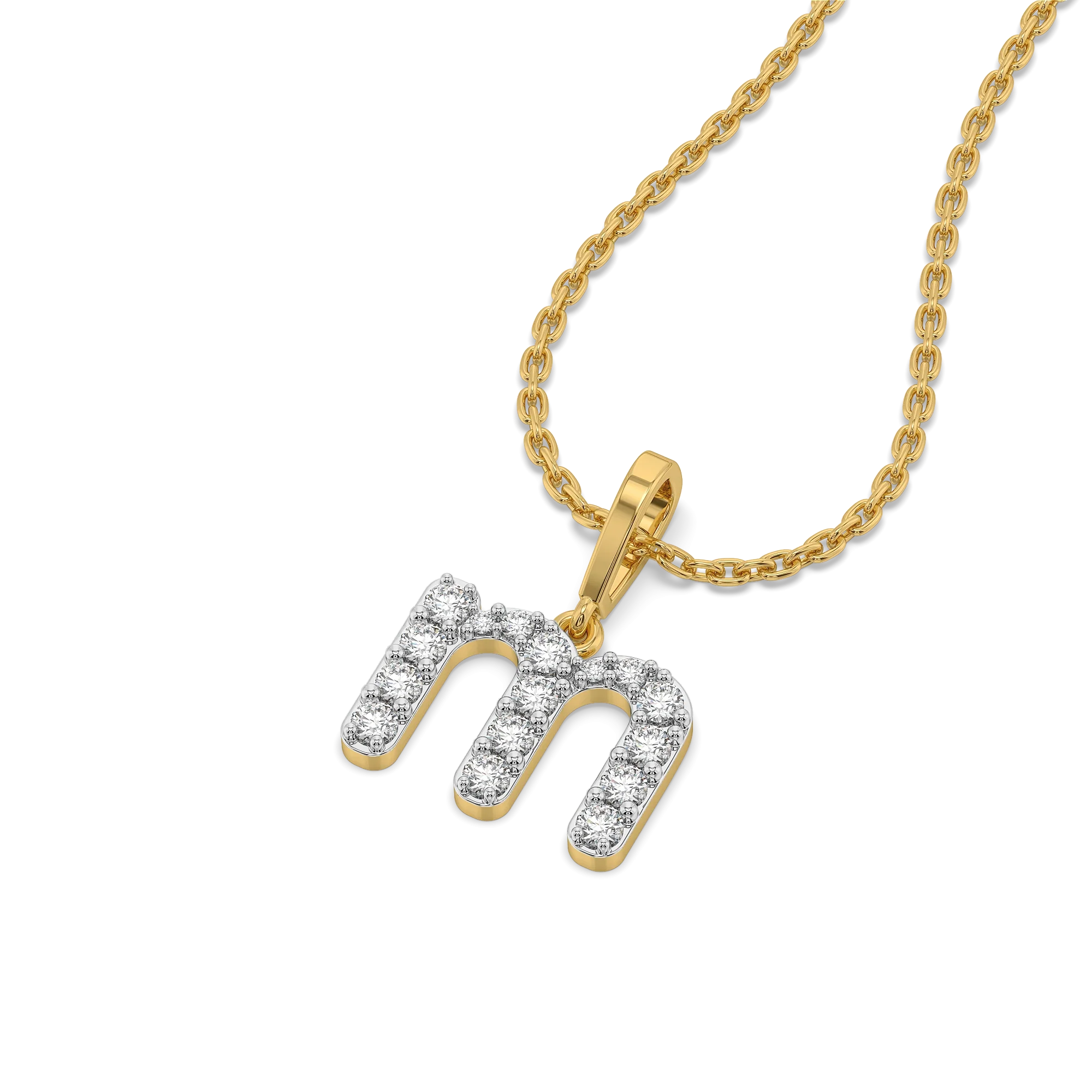 Magical M - Lab Diamond Alphabet Pendant