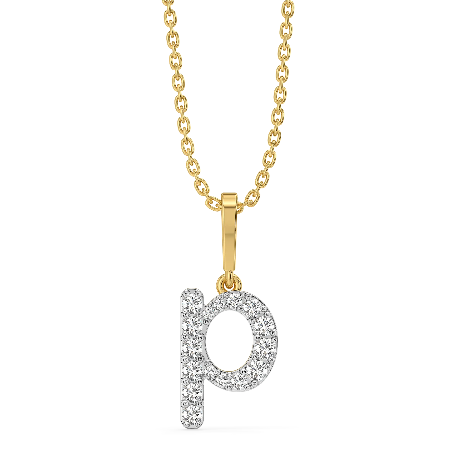 Peekaboo P - Lab Diamond Alphabet Pendant Main image