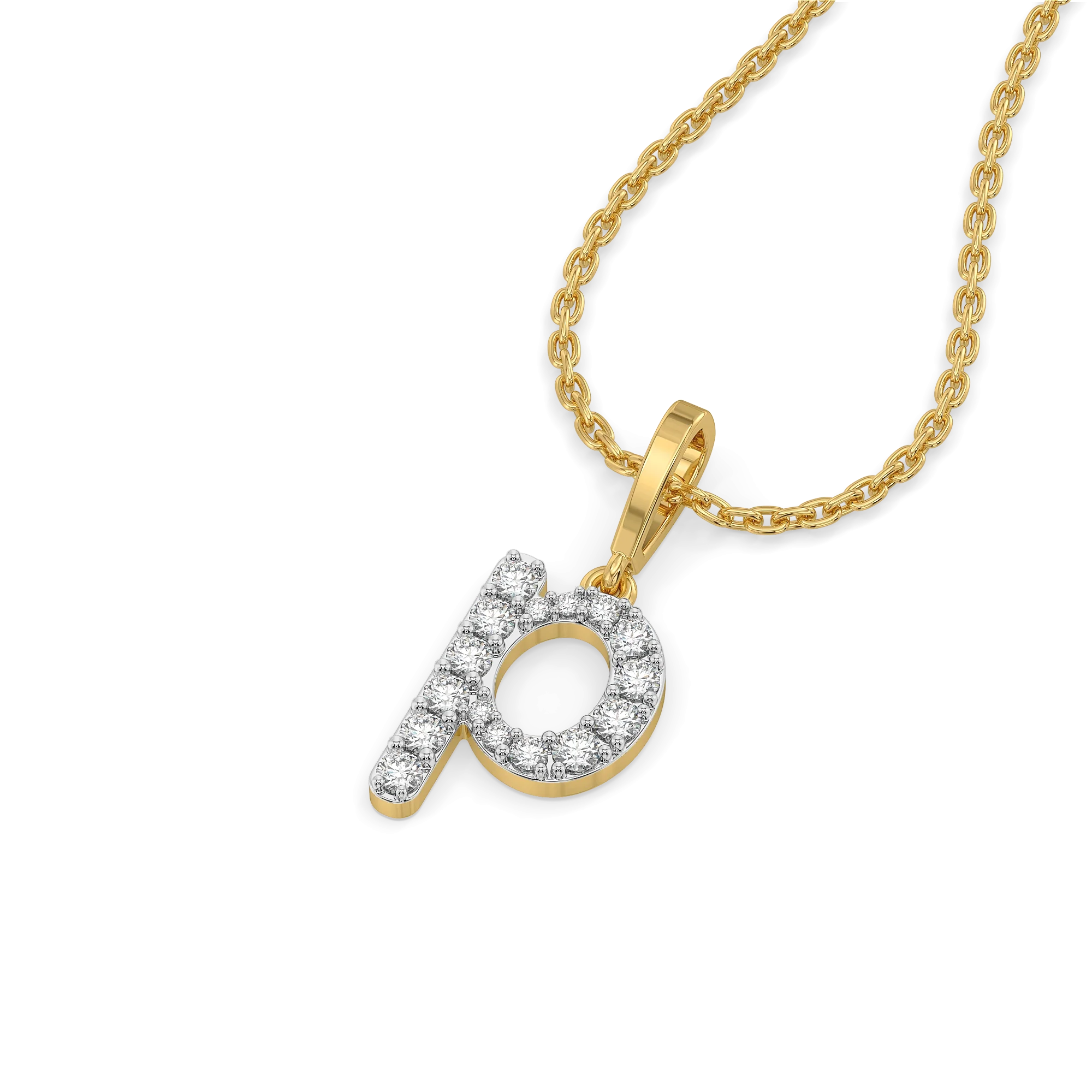 Peekaboo P - Lab Diamond Alphabet Pendant Secondary image